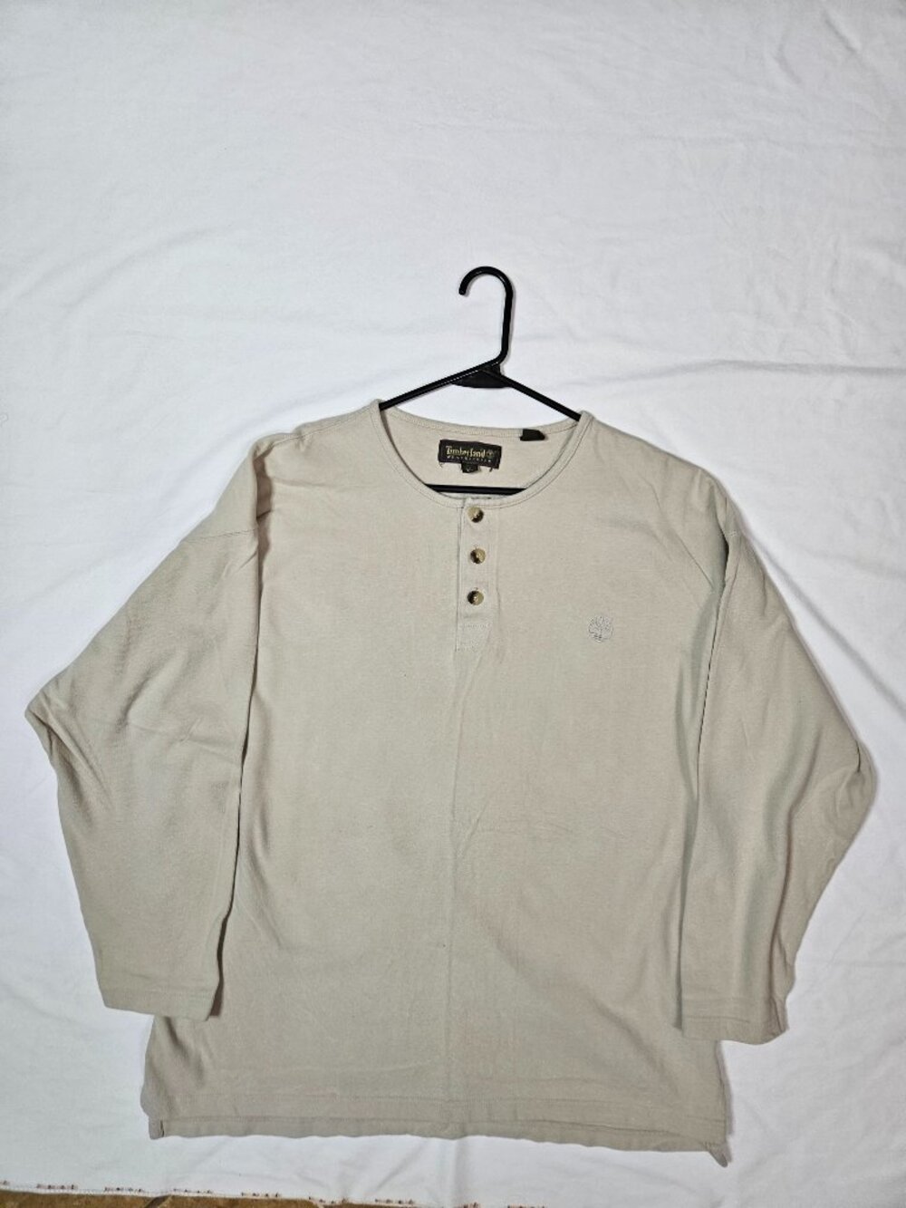 Timberland Weather Gear Men's XL Thermal Henley Shirt Cream
